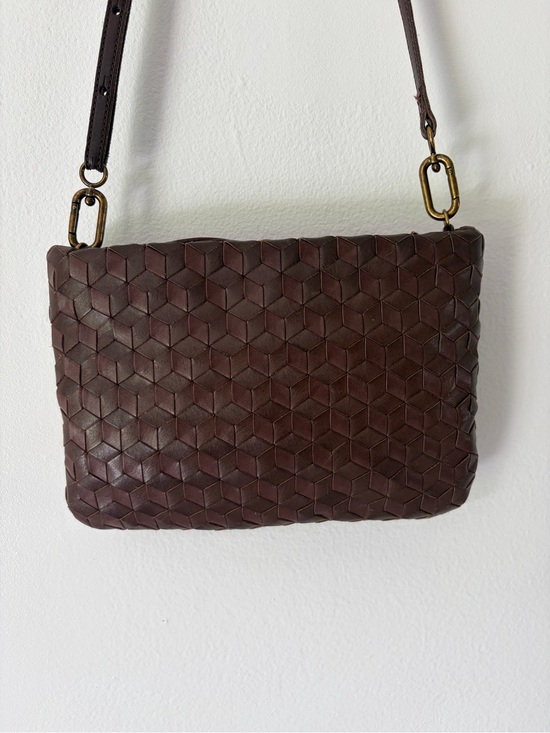 Madewell Handbags - Madewell The Puff Woven Leather Crossbody Bag Chocolate Raisin NI981